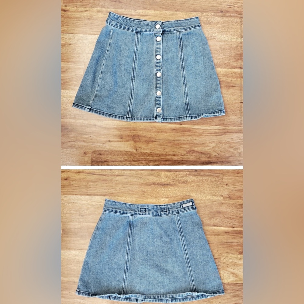 Melville Denim Button-Front Mini Skirt